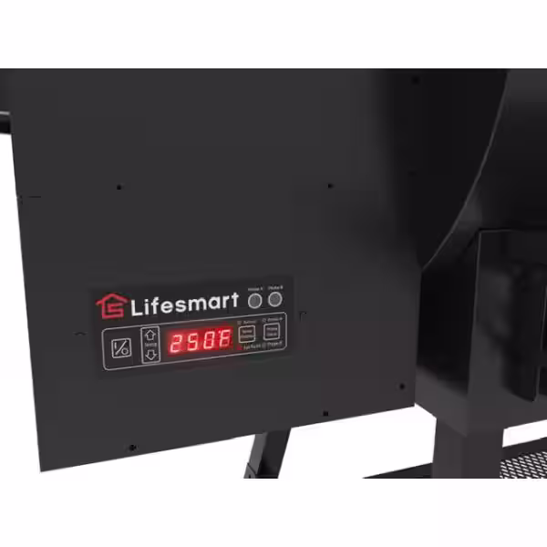 Lifesmart 510 sq. in. Cooking Surface Pellet Grill in Black with Meat Probe and Precision Digital Control