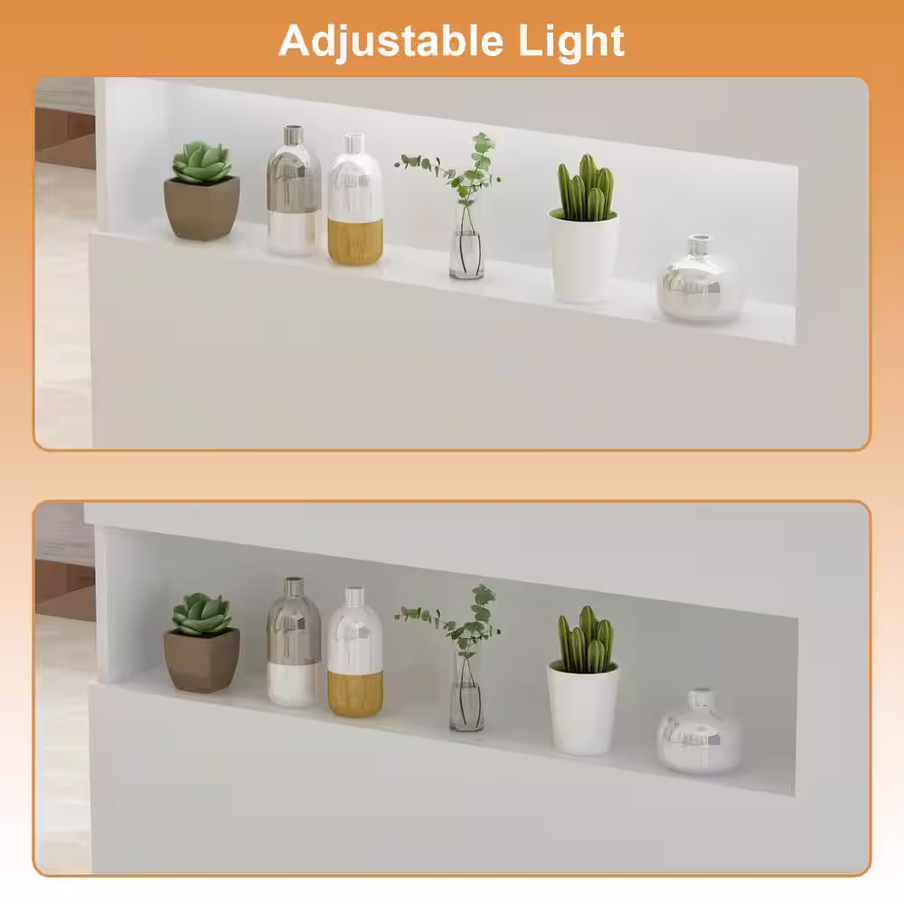 None Wooden Writing Desk, White Computer Desk with 2 Drawers, Keyboard Tray and Eco-Friendly Paint Finish, 47.2 in. W