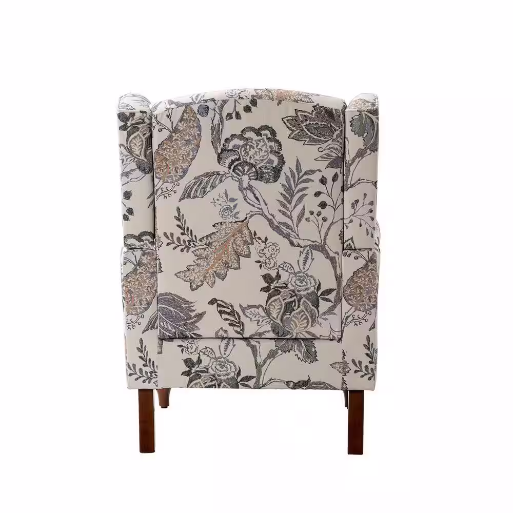 JAYDEN CREATION Daunus Green Traditional Style Upholstered Armchair with Turned Legs