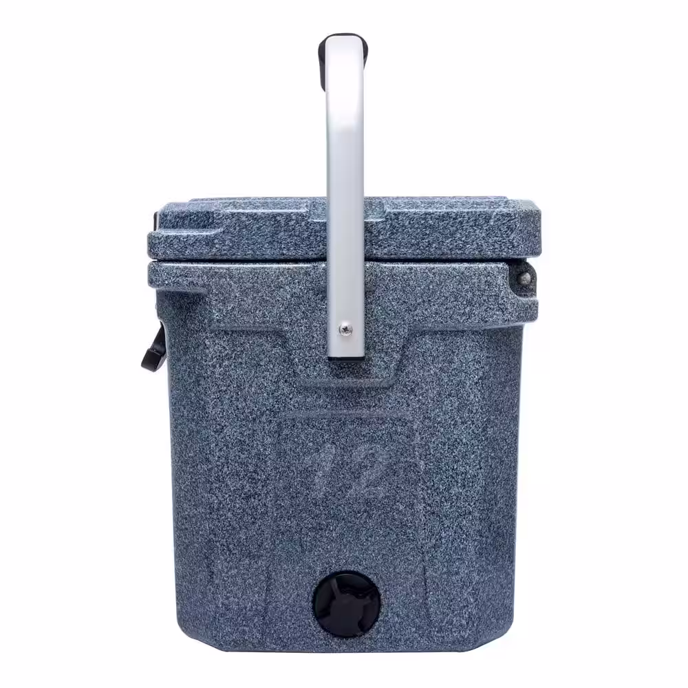 Camp-Zero 12.9 qt. Premium Cooler with Folding Handle, Black Granite