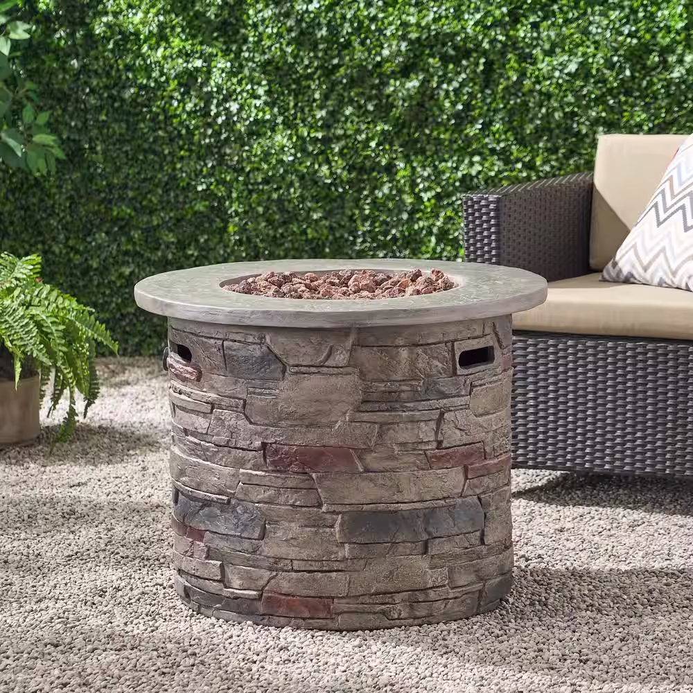 Noble House Ophelia 32 in. x 24 in. Circular MGO Propane Fire Pit
