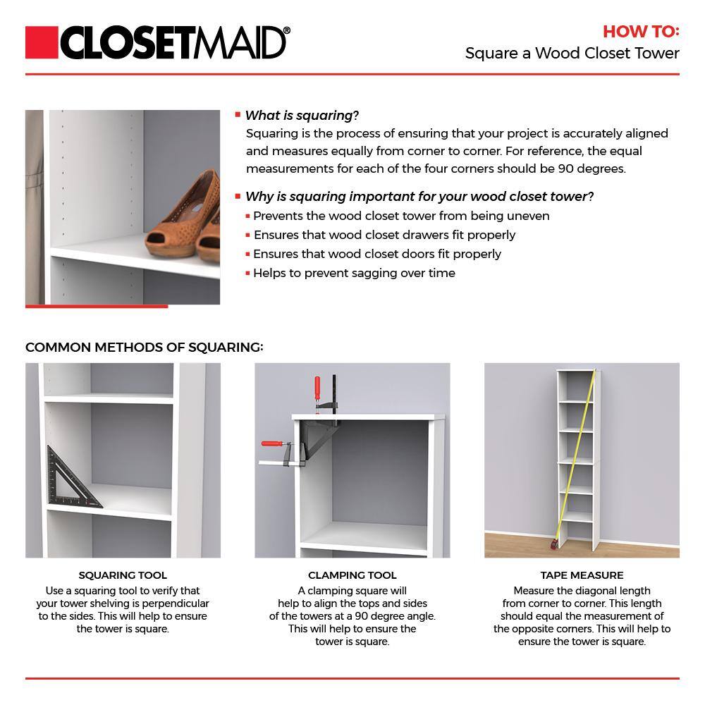 ClosetMaid Style+ 25 in. W Chocolate Teak Hanging Wood Closet Tower