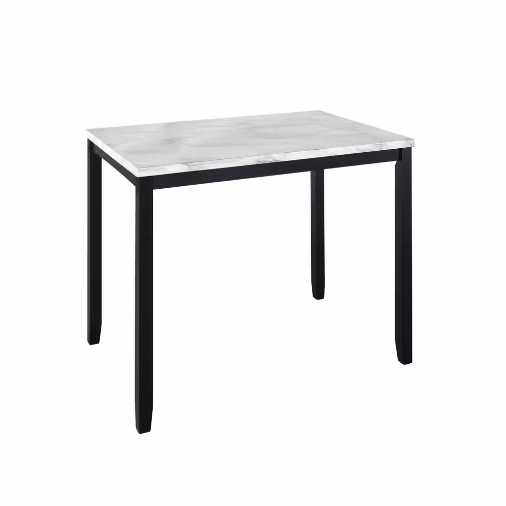 Harper & Bright Designs Faux Marble Top 5-Piece Beige Counter Height Dining Set