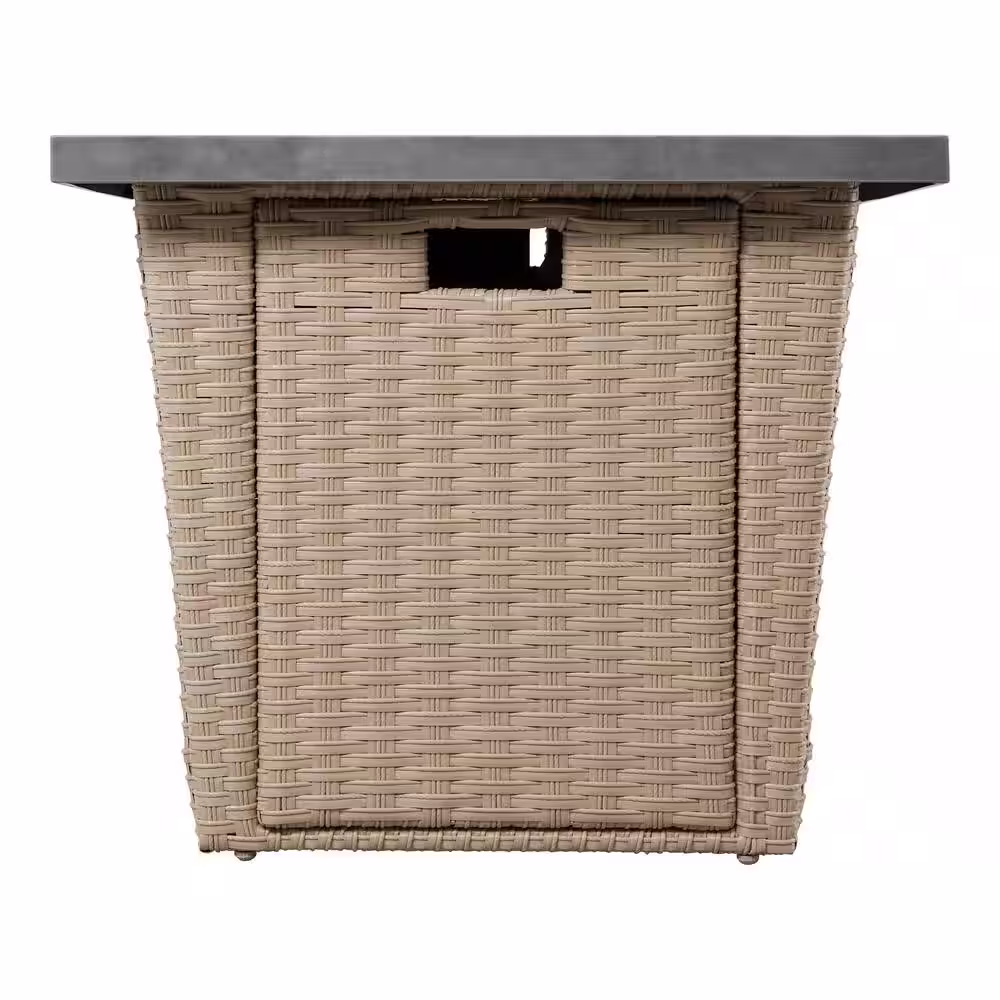 Hampton Bay Haymont 29.92 in. x 25 in. Square Steel Propane Gas Gray Fire Pit