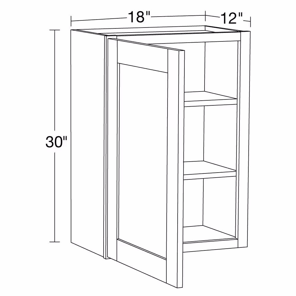 MILL'S PRIDE Richmond Aspen Green 30 in. H x 18 in. W x 12 in. D Plywood Laundry Room Wall Cabinet with 1 Shelf