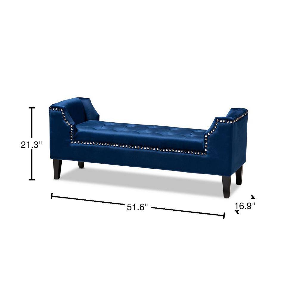 Baxton Studio Perret Royal Blue Bench