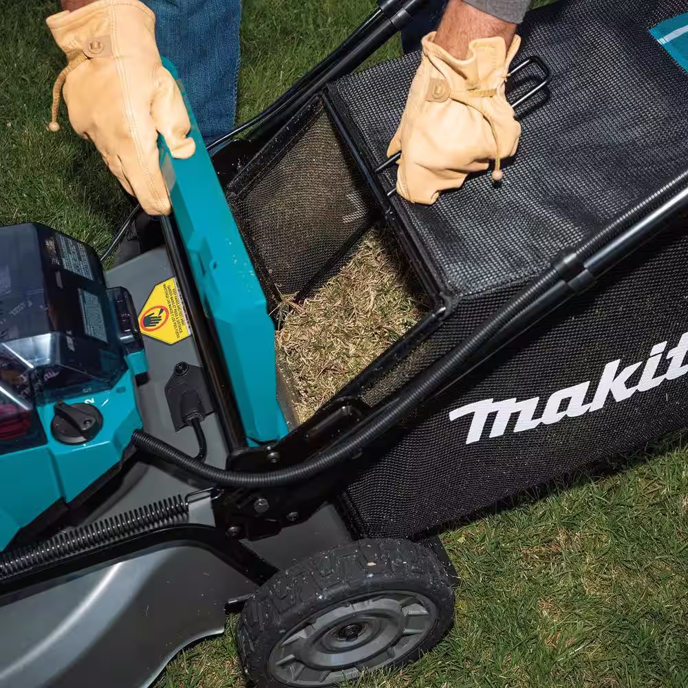 Makita 21 in. 18V X2 (36V) LXT Walk Behind Push Lawn Mower Kit with 4 Batteries (5.0 Ah) with bonus 18V X2 (36V) LXT Blower