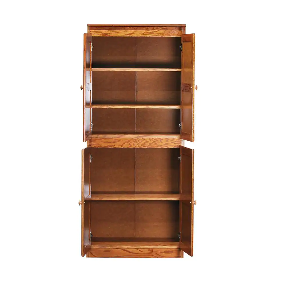Concepts In Wood 72 in. Oak Wood 5-shelf Standard Bookcase with Adjustable Shelves