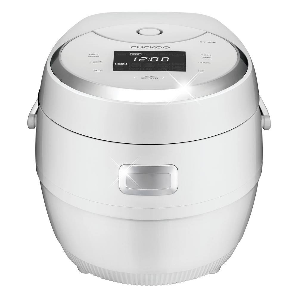 Cuckoo 2.5 qt. White/Silver 10-cup Multi-functional Micom Electric Rice Cooker and Warmer 16-built-in programs