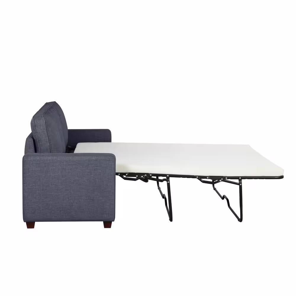 Lifestyle Solutions Jen 80 in. W Convertible Sofabed in Grey Polyester