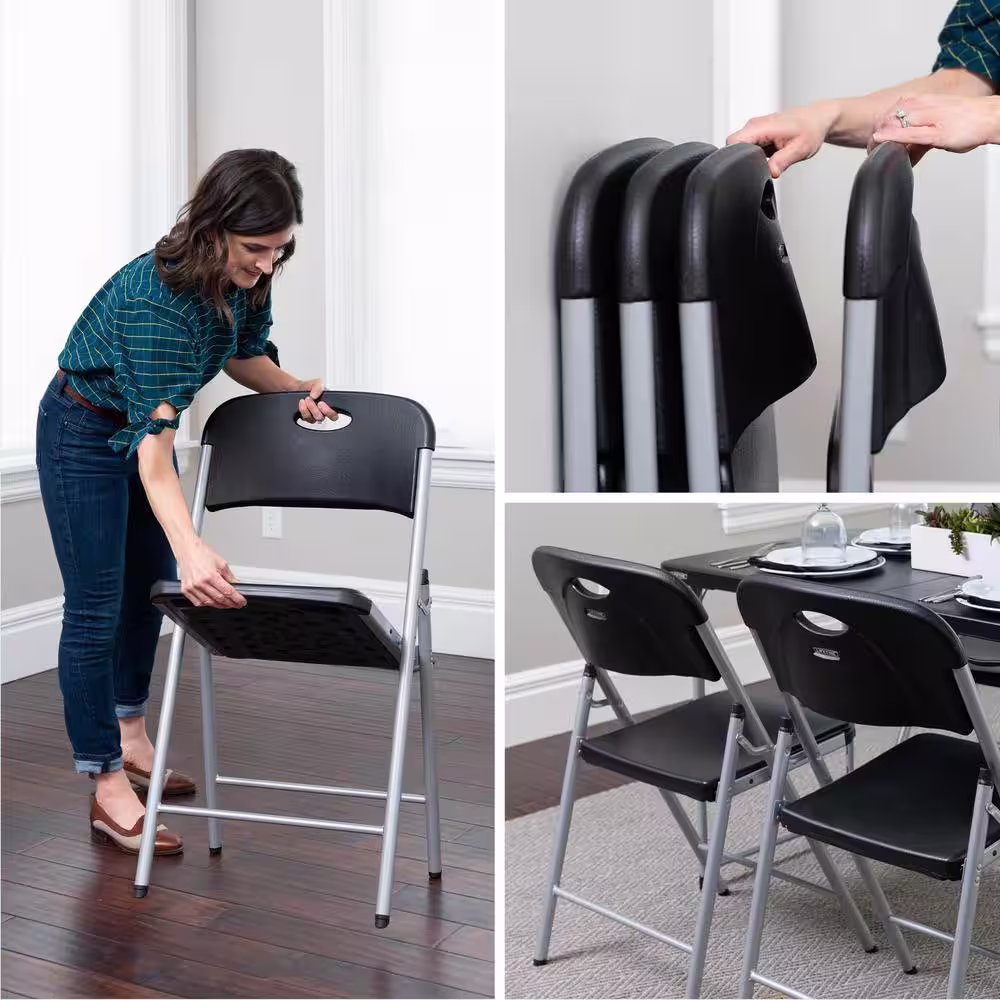 Lifetime Folding Chair; Black