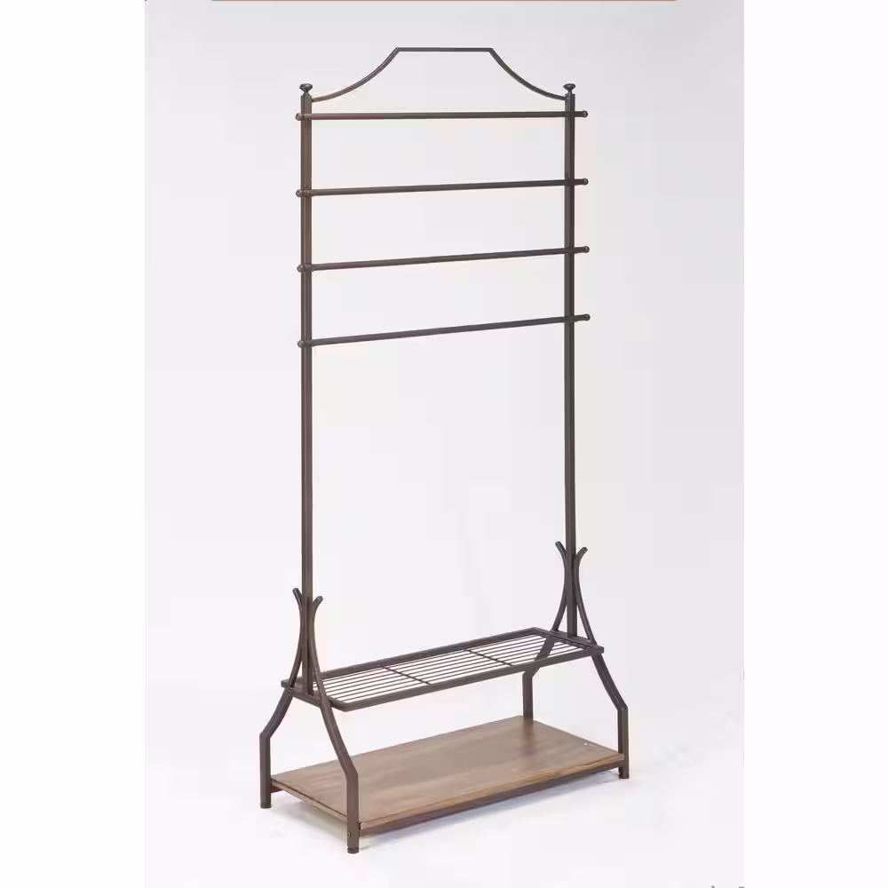 None Bronze Metal Clothes Rack 14.25 in. W x 72 in. H