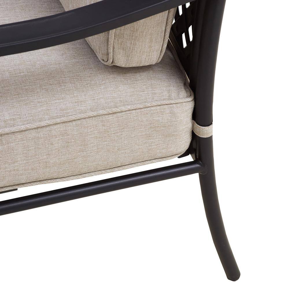 Patio Festival 2-Piece Metal Patio Deep Seating Set with Beige Cushions