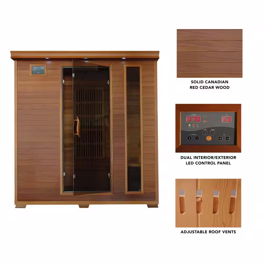 Radiant Sauna 4-Person Cedar Infrared Sauna with 9 Carbon Heaters