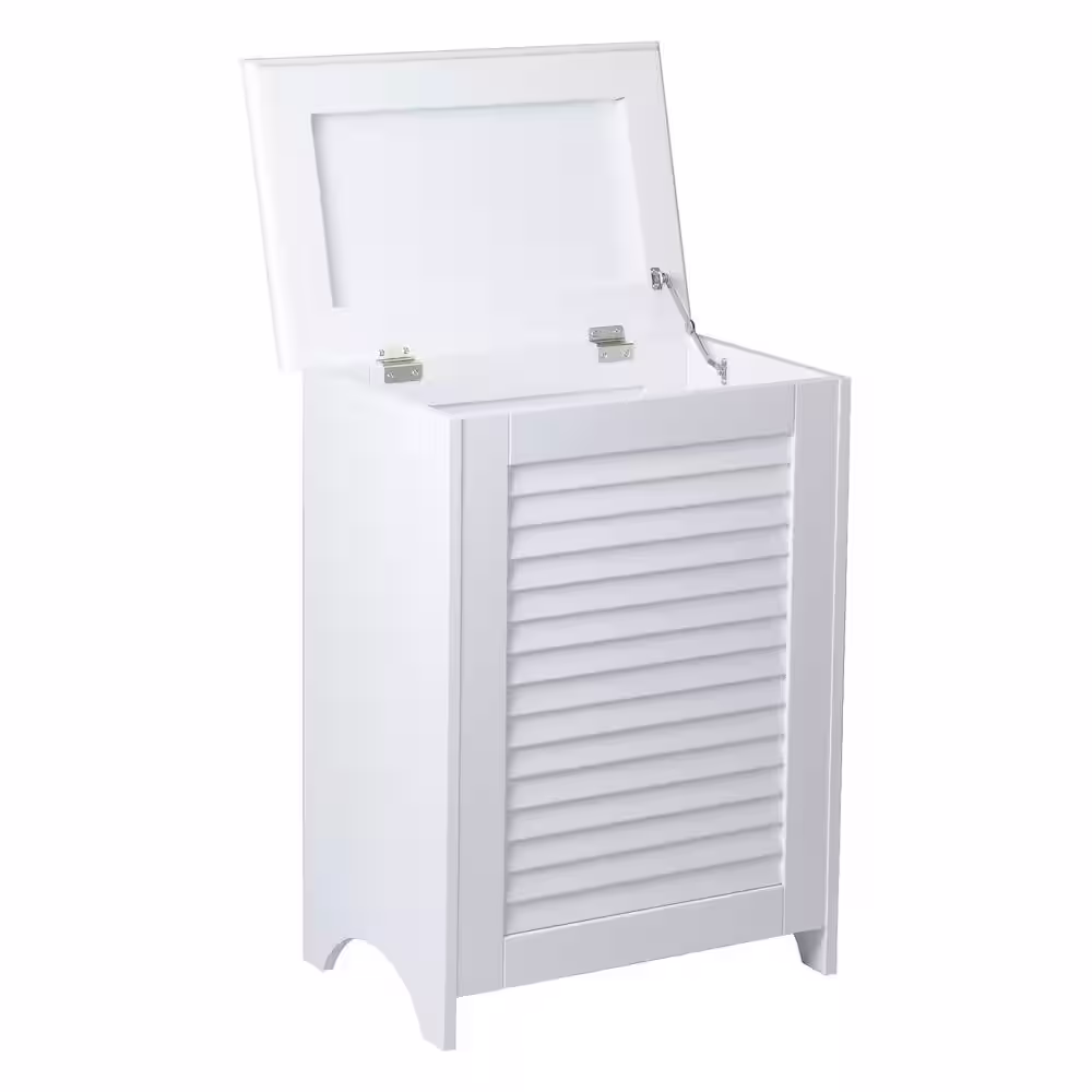 Redmon Contemporary Country Laundry Hamper with Indoor Louvered Front Panel