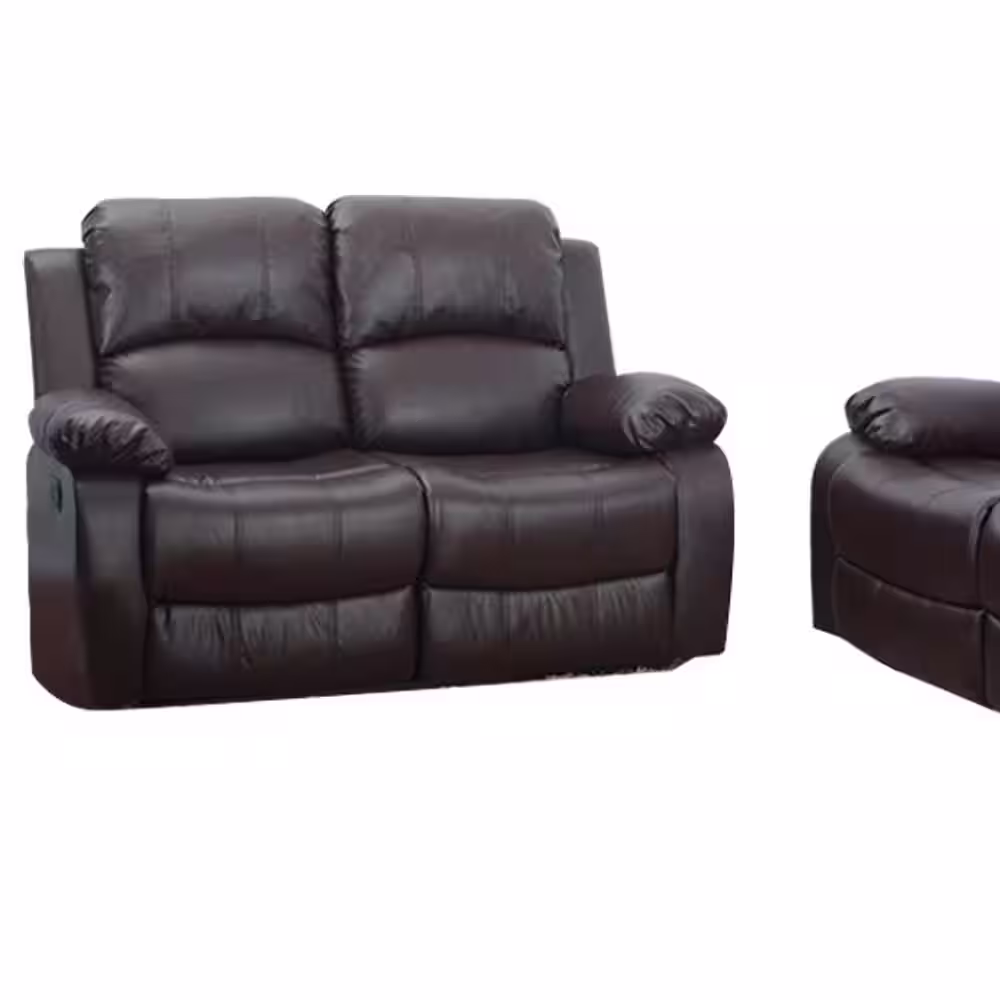 Star Home Living Espresso Brown 2-Piece Leather Living Room Set