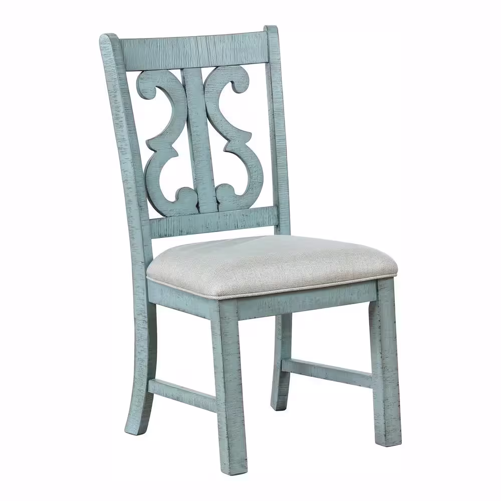 Furniture of America Wicks 5-Piece Antique Light Blue and Dark Oak Dining Set