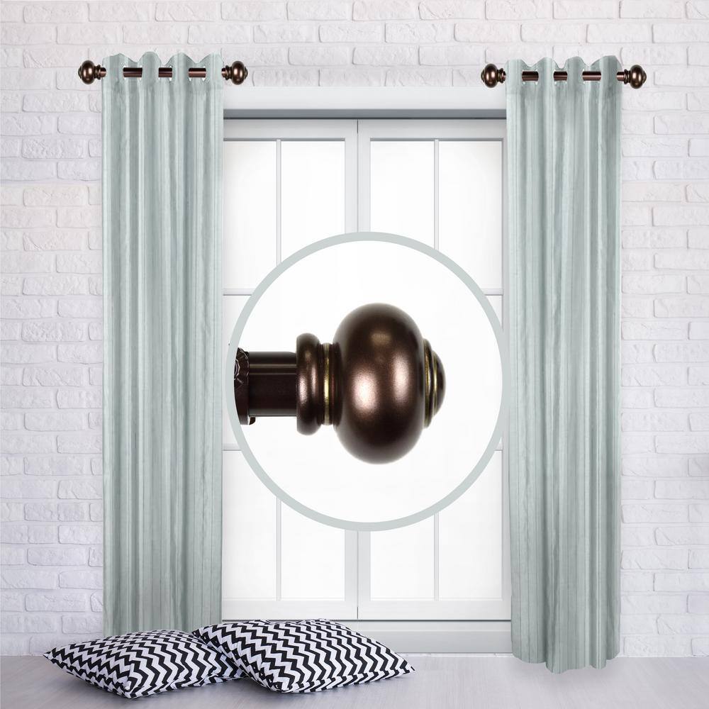 Rod Desyne Rotunda 12 in. - 20 in. L Adjustable 1 in. Dia Single Side Window Curtain Rod in Bronze (Set of 2)