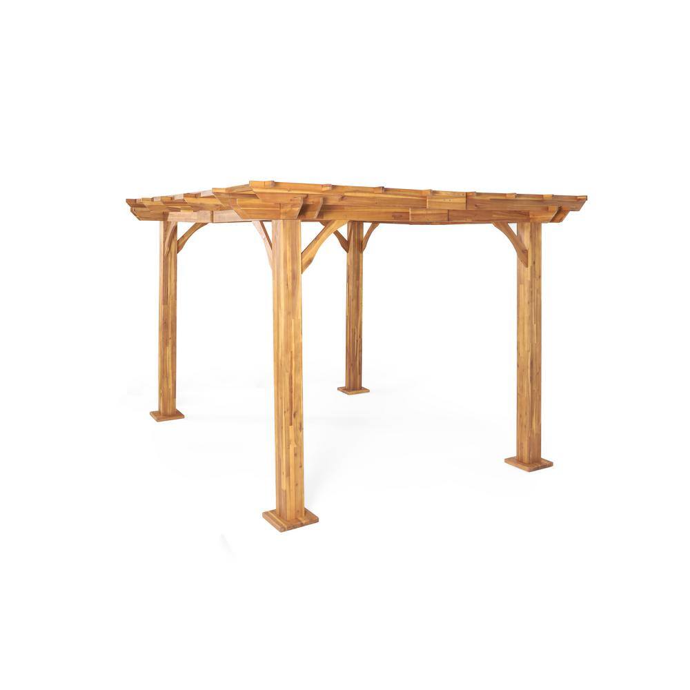 Noble House Holmwood 12 ft. x 10 ft. Acacia Wood Pergola