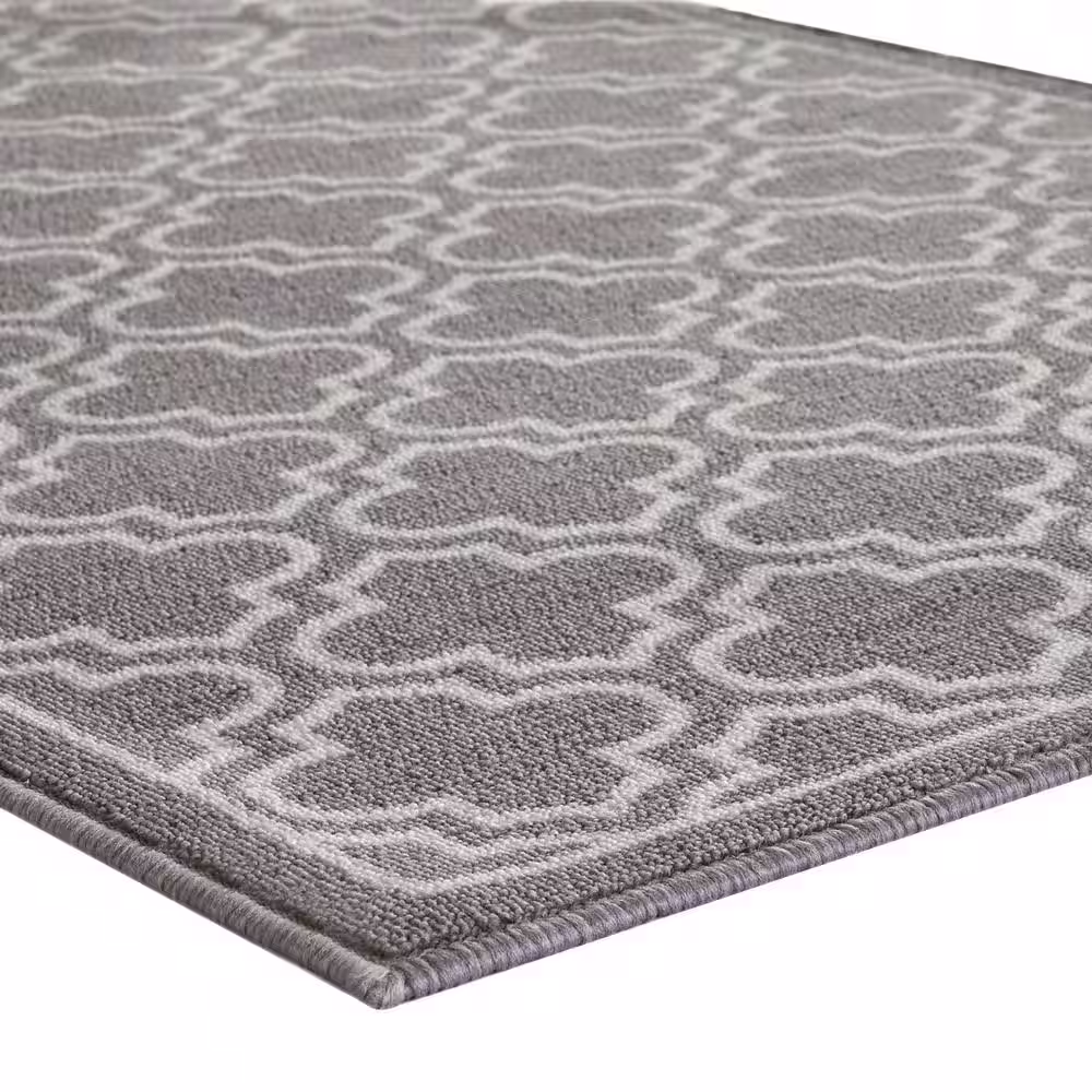 TrafficMaster Trellis Grey 2 ft. 6 in. x 4 ft. Accent Rug