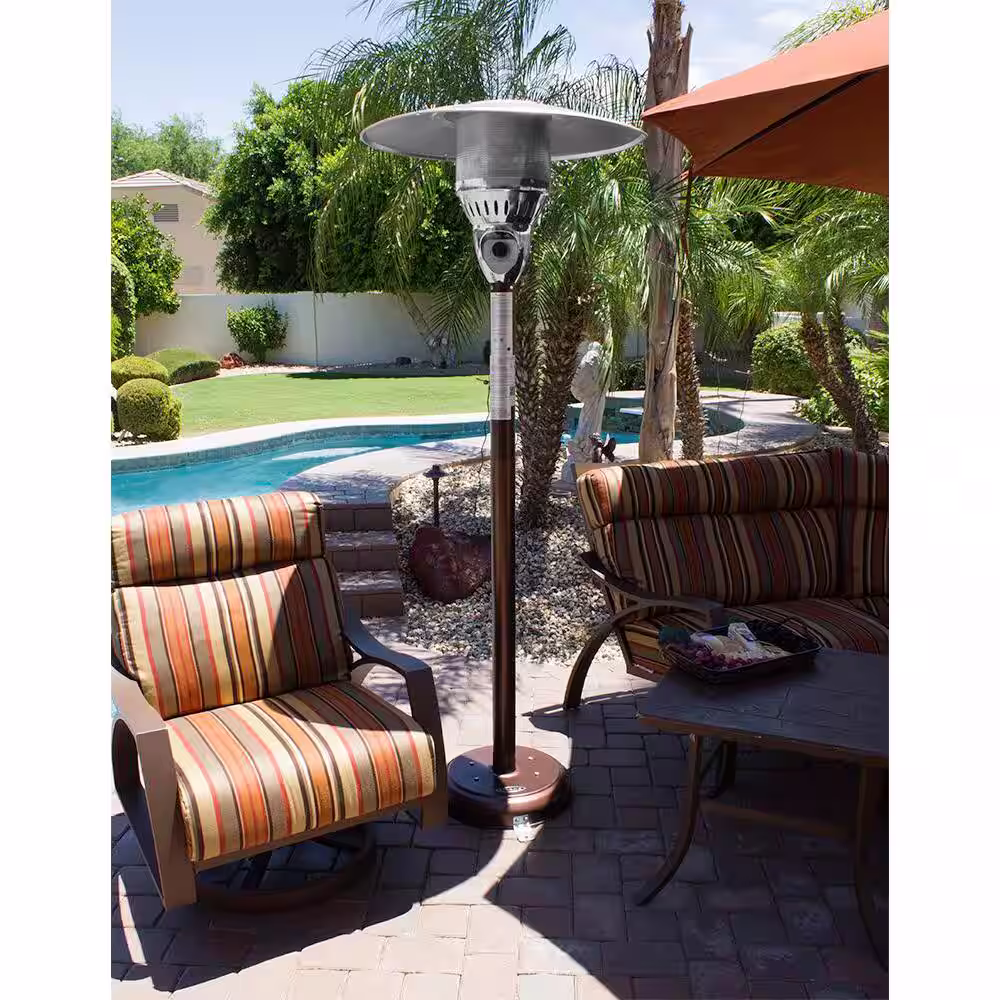 AZ Patio Heaters 41,000 BTU Hammered Bronze Natural Gas Patio Heater