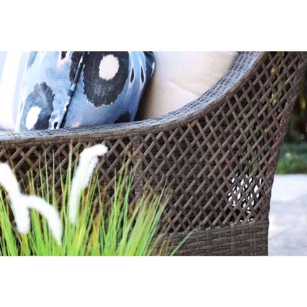 Canopy Adair 6-Piece Resin Wicker Patio Deep Seating Set with Sunbrella Cast Silver Cushions