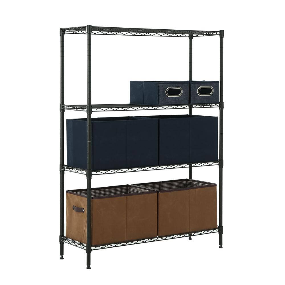 None Gray 4-Tier Steel Shelving (11.8 in. x 33. in. x 45.5 in.)