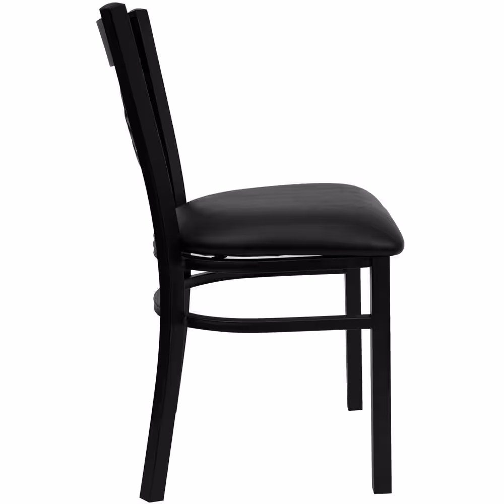Flash Furniture Hercules Series Black X Back Metal Restaurant Chair with Black Vinyl Seat