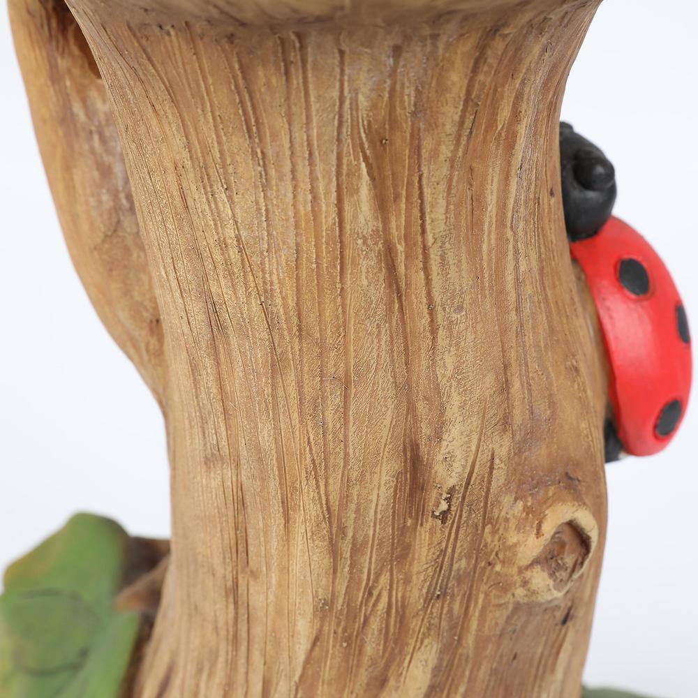 LuxenHome Polyresin Sunflower Bird Bath