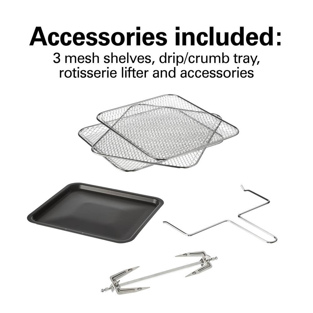 Hamilton Beach 11.6 qt. Black Digital Air Fryer with Rotisserie