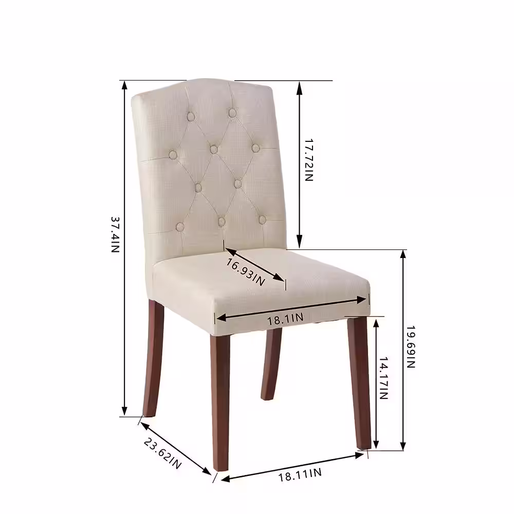 StyleWell Beckridge Biscuit Beige Upholstered Dining Chair with Tufted Back (1 piece)