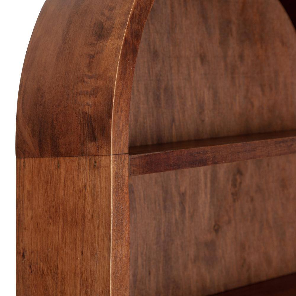 Kate and Laurel Hutton 28.00 in. x 16.00 in. x 28.00 in. Walnut Brown Wood Floating Decorative Wall Shelf Without Brackets