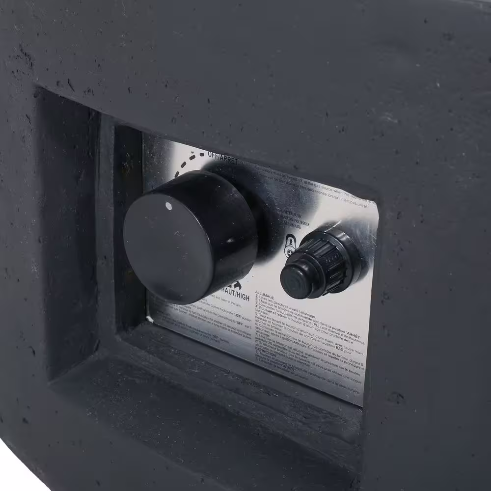 Noble House Mayfair Dark Gray Circular Stone Fire Pit (No Tank Holder)