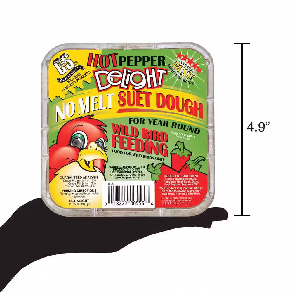 C and S Products Hot Pepper Delight 0.7 lbs. Wild Bird Suet