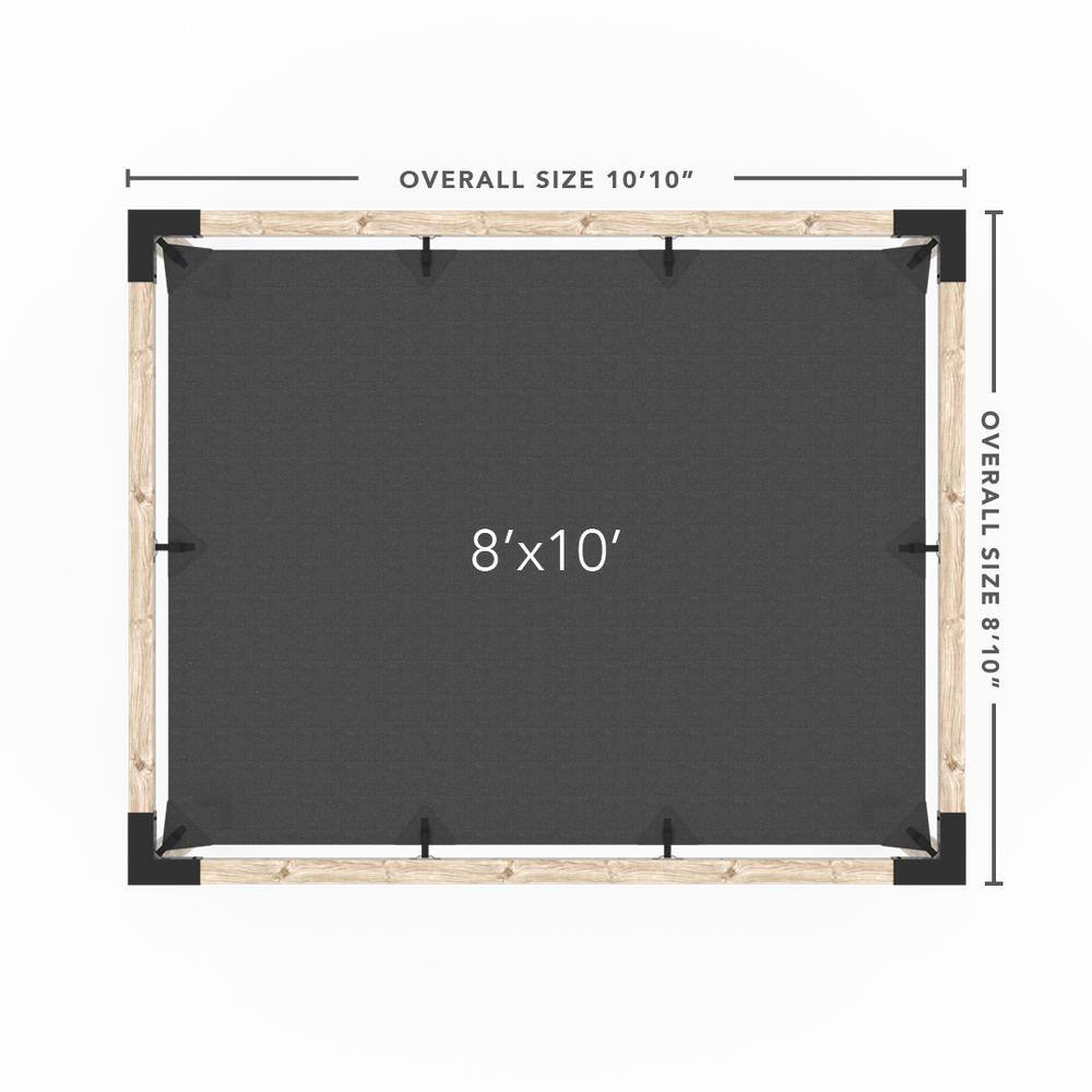 TOJA GRID 8 ft. L x 10 ft. W Pergola Kit with Crimson Shade Sail, 4x4 Wood
