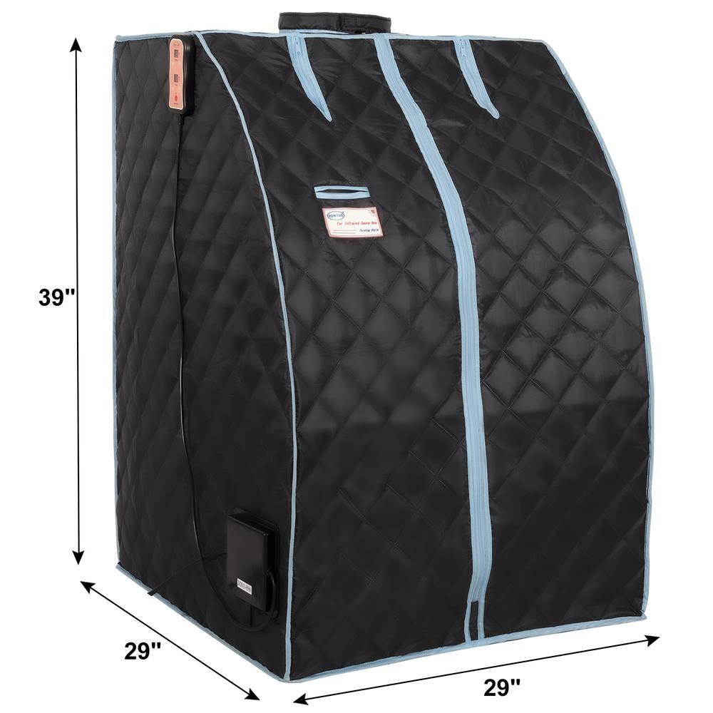 None 1-Person Half Body Black Infrared Sauna Tent for Spa Detox at Home Foldable Tent Easy to Install with FCC Certification