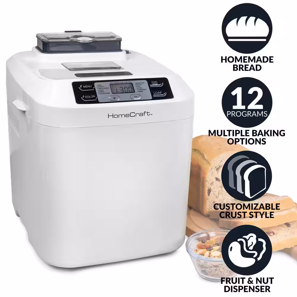 HomeCraft 2 lb. White Bread Make with 12-Settings