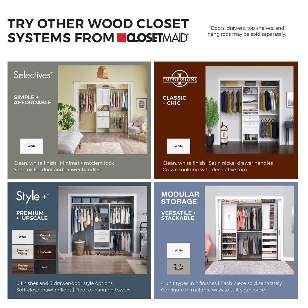 ClosetMaid Style+ 25 in. W Coastal Teak Hanging Wood Closet Tower