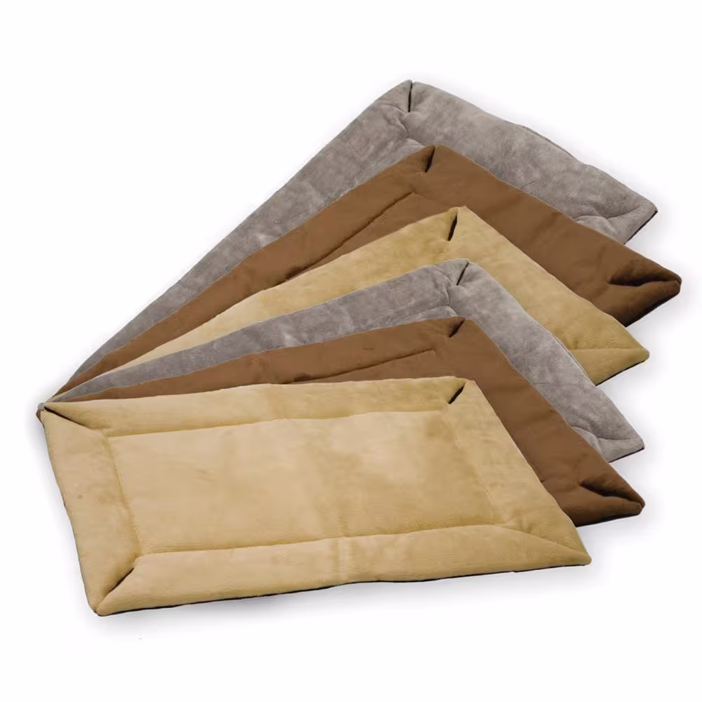 None 25 in. x 37 in. Medium Tan Self-Warming Crate Pad