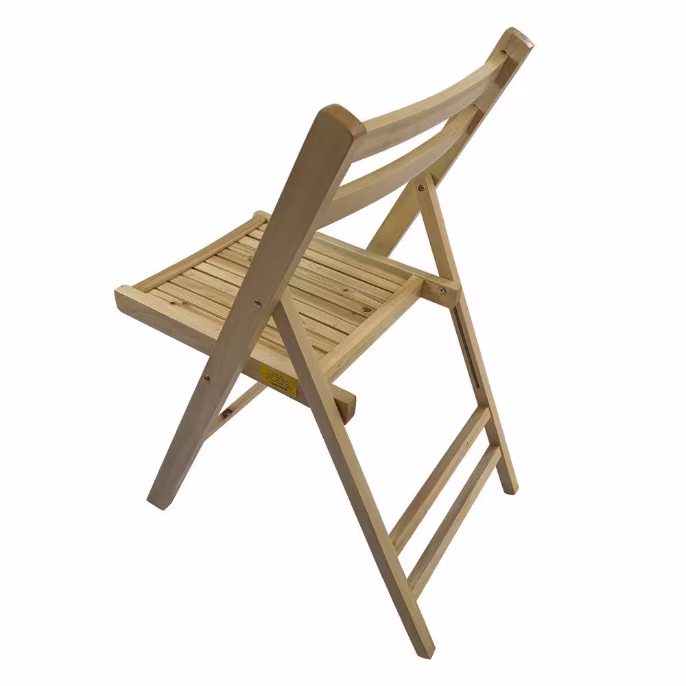 None Natural Wood Contour Folding Chair (Set of 4)