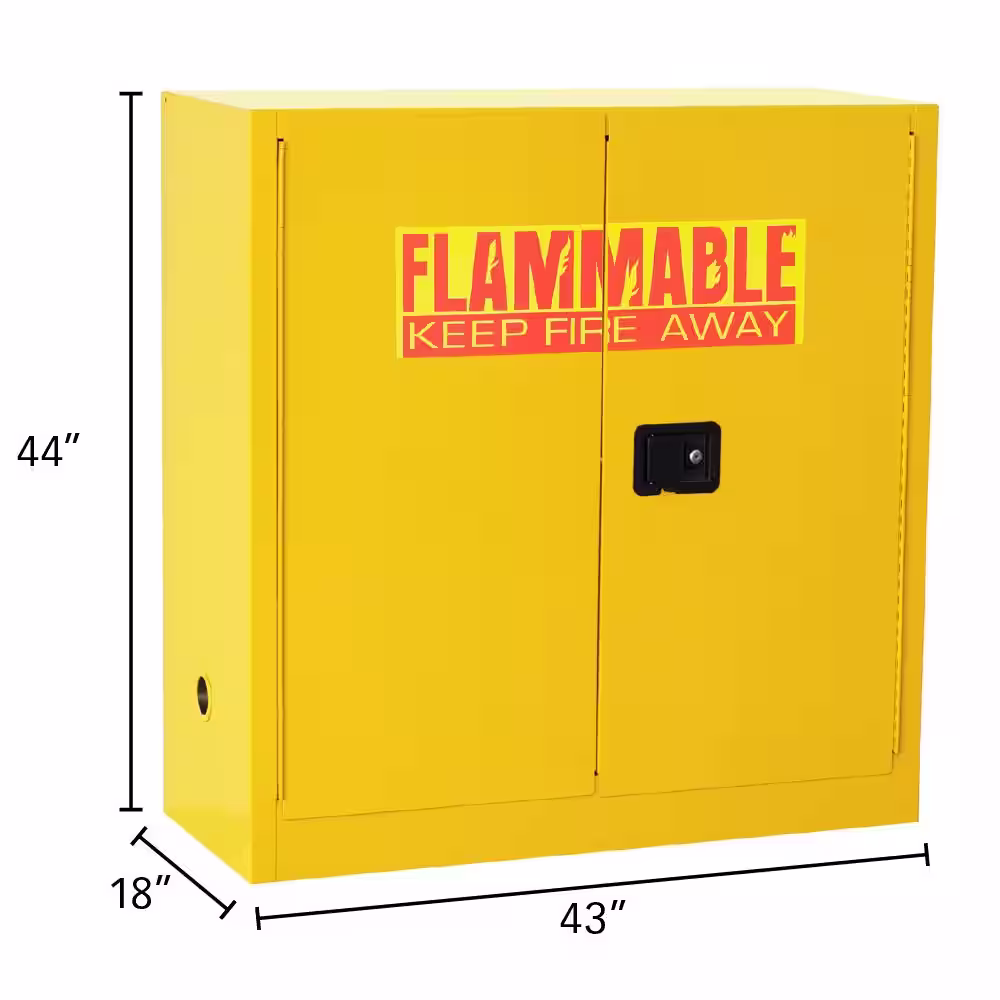 Sandusky Steel Freestanding Garage Cabinet in Safety Yellow (43 in. W x 44 in. H x 18 in. D)