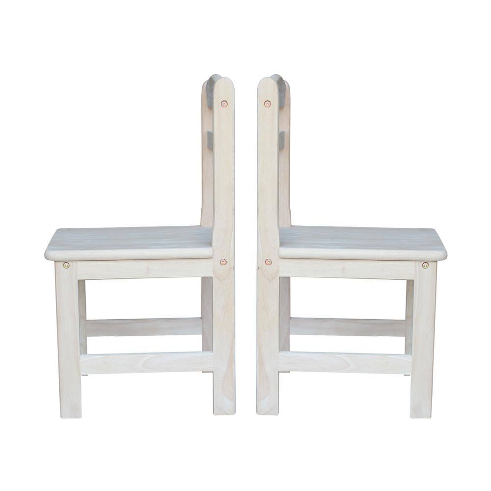 International Concepts 3-Piece Unfinished Children's Table and Chair Set
