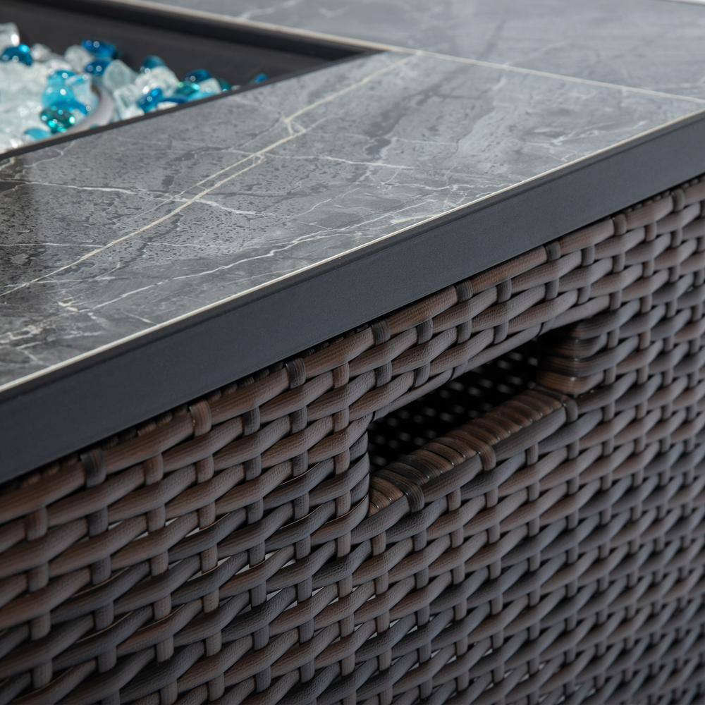 waelph 32 in. square Fire Pit Table with Ceramic Tile Tabletop