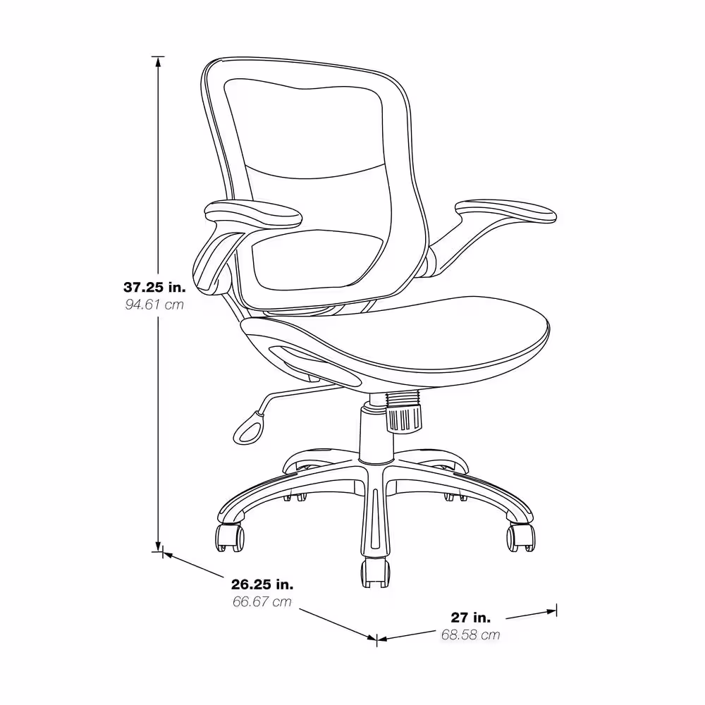 Office Star Products Riley 24.5 in. wide White Upholstered Ergonomic Office Chair with Adjustable Height