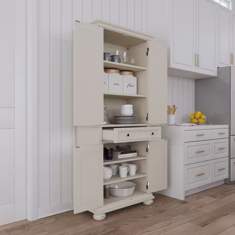 HOMESTYLES Dover Off White Kitchen Pantry