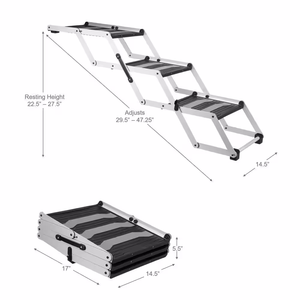 TRIXIE Heavy-Duty Foldable Aluminum Pet Steps