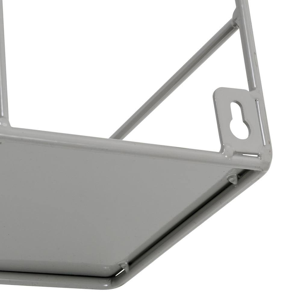 Honey-Can-Do 20 in. H x 18 in. W x 6 in. D Small 2-Tier Steel Laundry Room Wall Shelf in Gray