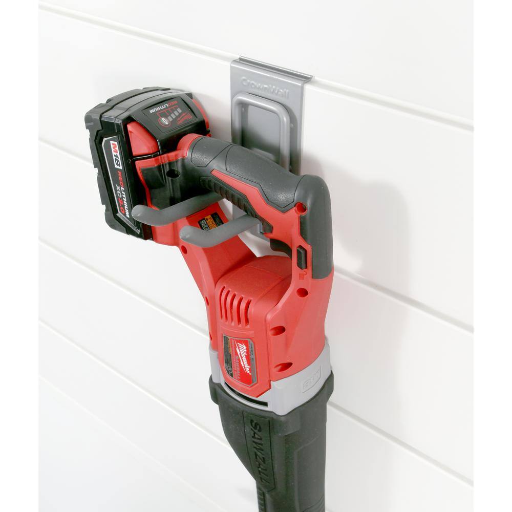 CROWNWALL Slatwall 55 lbs. 4 in. Locking Double Hook (3-Pack)