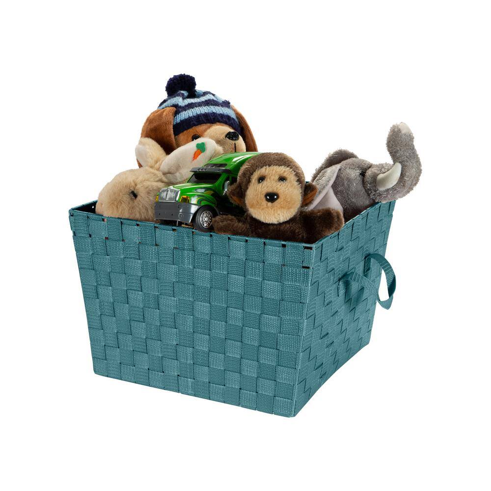 SIMPLIFY 10 in. H x 15 in. W x 13 in. D Green Plastic Cube Storage Bin