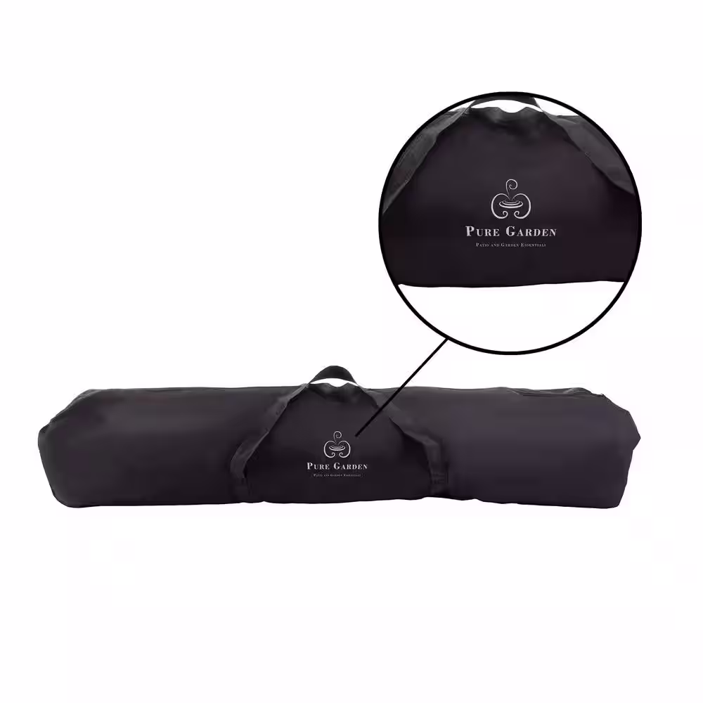 Pure Garden 9 ft. Double Brazilian Cotton Hammock Bed with Stand in Blue Stripes